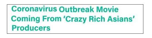 好萊塢將拍攝新冠病毒題材電影，聚焦中國醫(yī)護(hù)