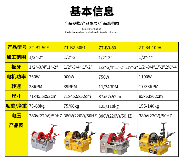 臺式套絲機(jī)(圖1) 臺式套絲機(jī)ZT-B2-50F(圖2)